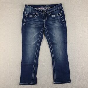 Maurices Jeans‎ Womens 1/2 REG Blue Crop Capri Medium Wash Denim
